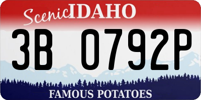 ID license plate 3B0792P