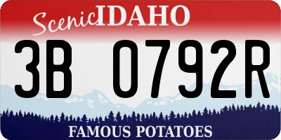 ID license plate 3B0792R