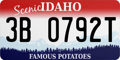 ID license plate 3B0792T