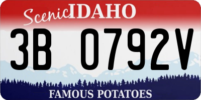 ID license plate 3B0792V