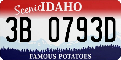 ID license plate 3B0793D