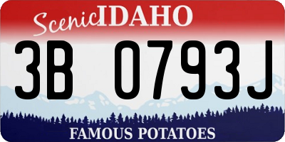 ID license plate 3B0793J