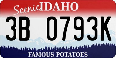 ID license plate 3B0793K