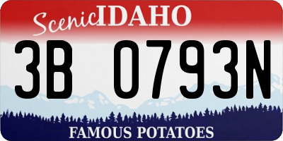 ID license plate 3B0793N