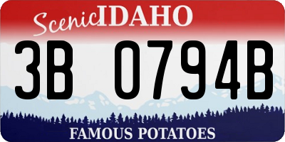 ID license plate 3B0794B