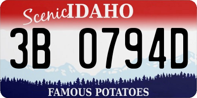 ID license plate 3B0794D