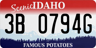 ID license plate 3B0794G