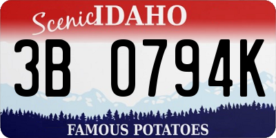 ID license plate 3B0794K