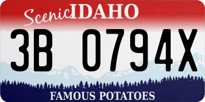 ID license plate 3B0794X