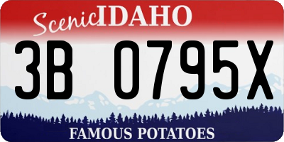 ID license plate 3B0795X