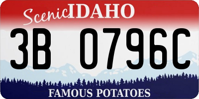 ID license plate 3B0796C