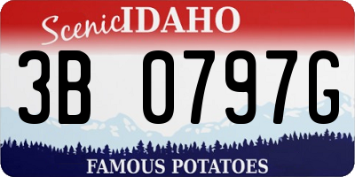 ID license plate 3B0797G