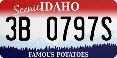 ID license plate 3B0797S