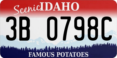 ID license plate 3B0798C