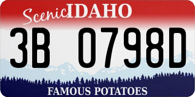 ID license plate 3B0798D