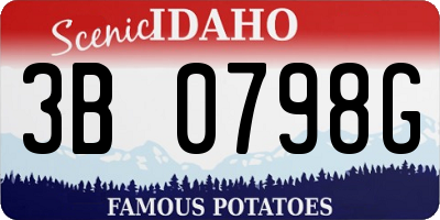 ID license plate 3B0798G