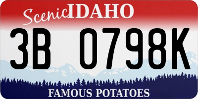 ID license plate 3B0798K