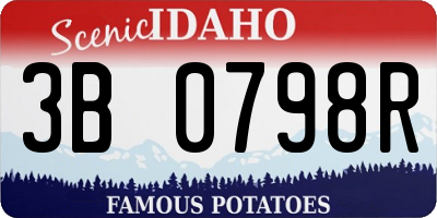 ID license plate 3B0798R