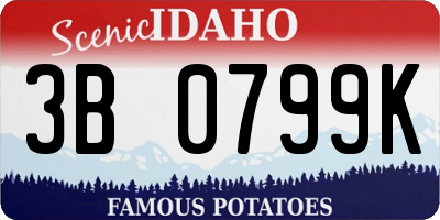 ID license plate 3B0799K