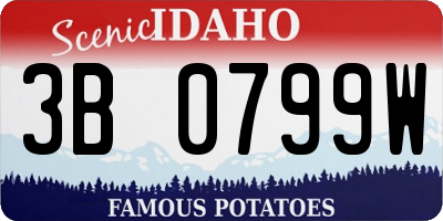ID license plate 3B0799W