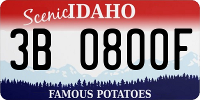 ID license plate 3B0800F