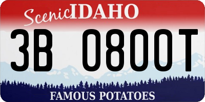 ID license plate 3B0800T