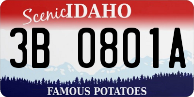 ID license plate 3B0801A