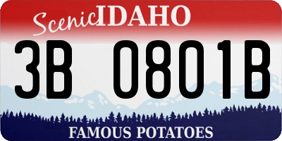 ID license plate 3B0801B