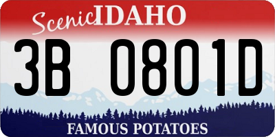 ID license plate 3B0801D