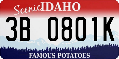 ID license plate 3B0801K