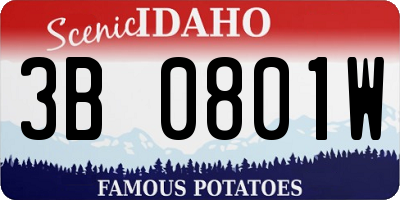 ID license plate 3B0801W