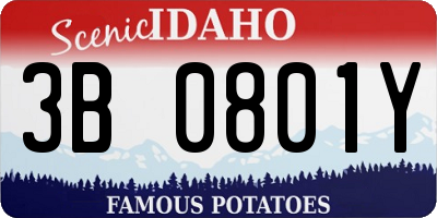 ID license plate 3B0801Y