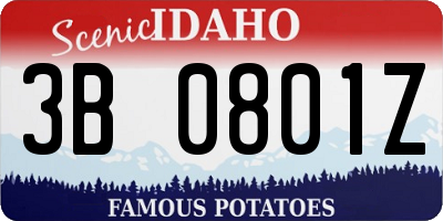 ID license plate 3B0801Z