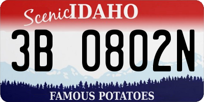 ID license plate 3B0802N