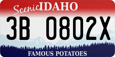 ID license plate 3B0802X