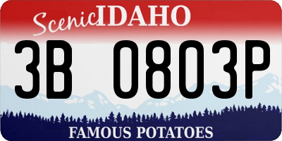 ID license plate 3B0803P