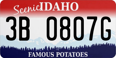 ID license plate 3B0807G