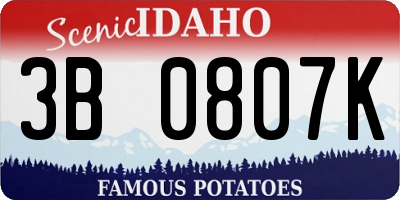 ID license plate 3B0807K