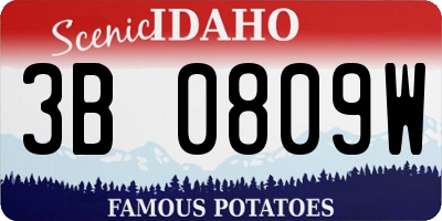 ID license plate 3B0809W