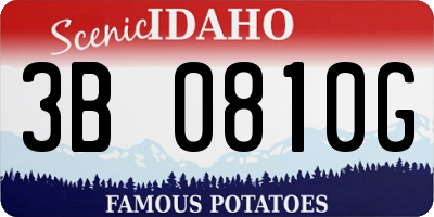 ID license plate 3B0810G