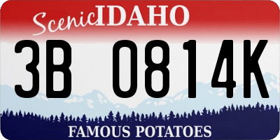 ID license plate 3B0814K