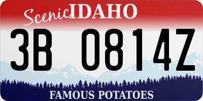 ID license plate 3B0814Z