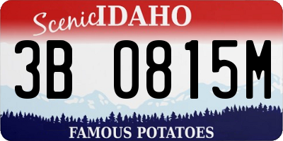 ID license plate 3B0815M