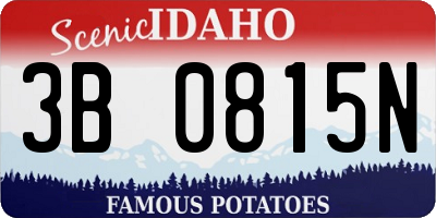 ID license plate 3B0815N