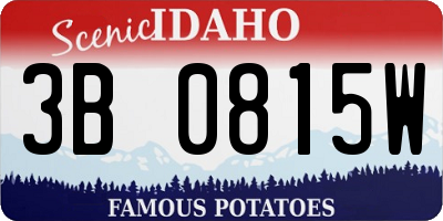 ID license plate 3B0815W