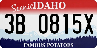ID license plate 3B0815X