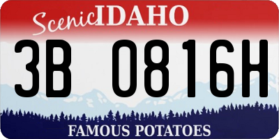 ID license plate 3B0816H
