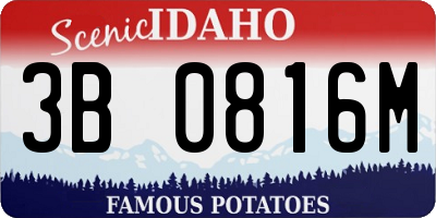ID license plate 3B0816M