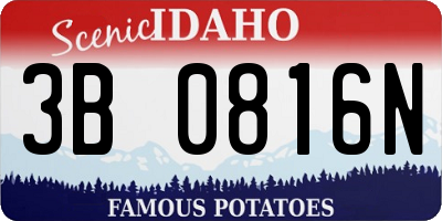 ID license plate 3B0816N