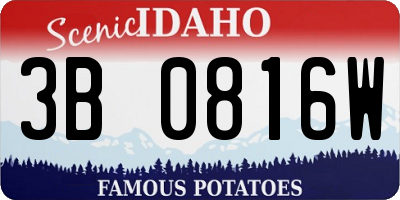 ID license plate 3B0816W